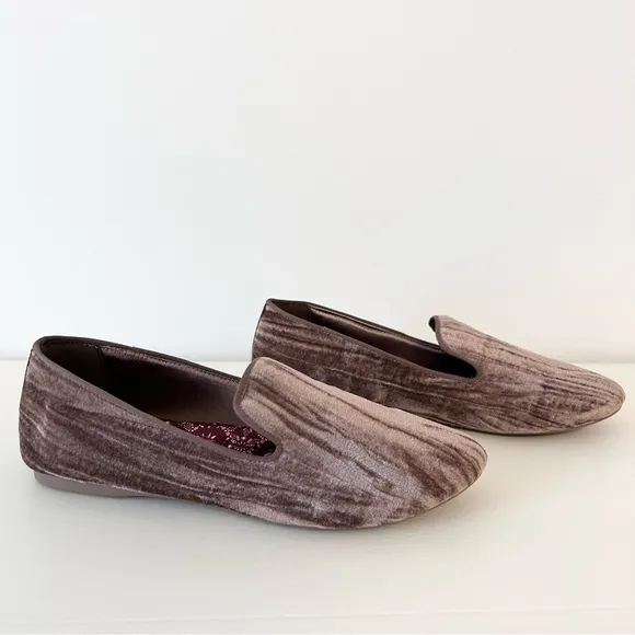 Birdies The Starling Flats Loafer Moonstone Brown Crushed Velvet