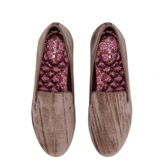Birdies The Starling Flats Loafer Moonstone Brown Crushed Velvet