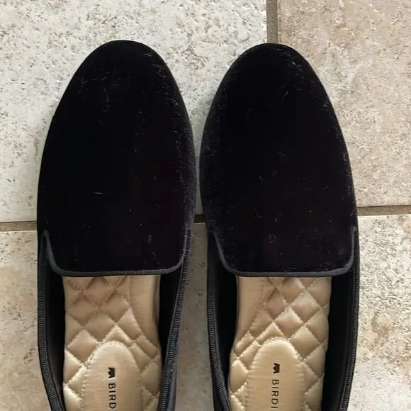 BIRDIES THE STARLING Loafers Smoking Slippers Black Velvet