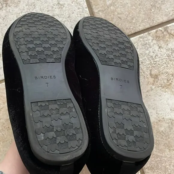BIRDIES THE STARLING Loafers Smoking Slippers Black Velvet