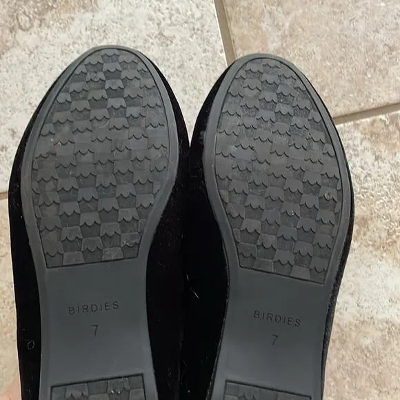 BIRDIES THE STARLING Loafers Smoking Slippers Black Velvet