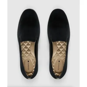 BIRDIES The Starling Velvet Loafers Black Sz 7.5