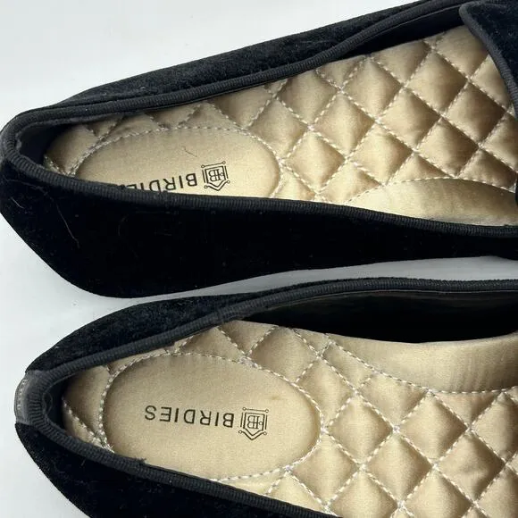 BIRDIES The Starling Velvet Loafers Black Sz 7.5
