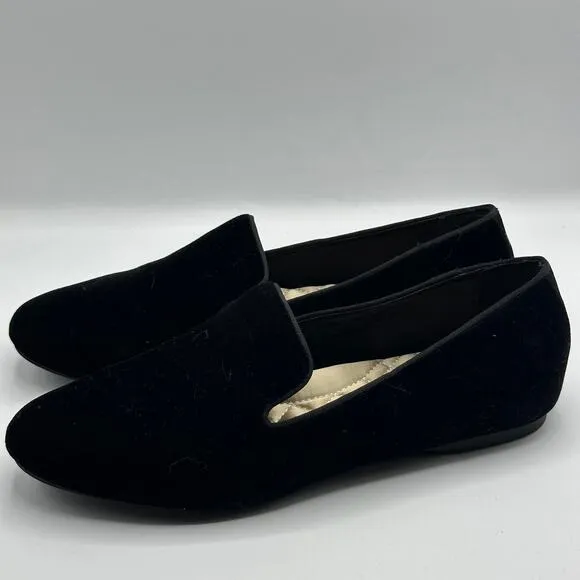BIRDIES The Starling Velvet Loafers Black Sz 7.5
