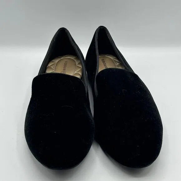BIRDIES The Starling Velvet Loafers Black Sz 7.5