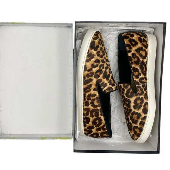 Birdies The Swift Leopard Print Calf Hair Slip On Casual Fashion Sneakers