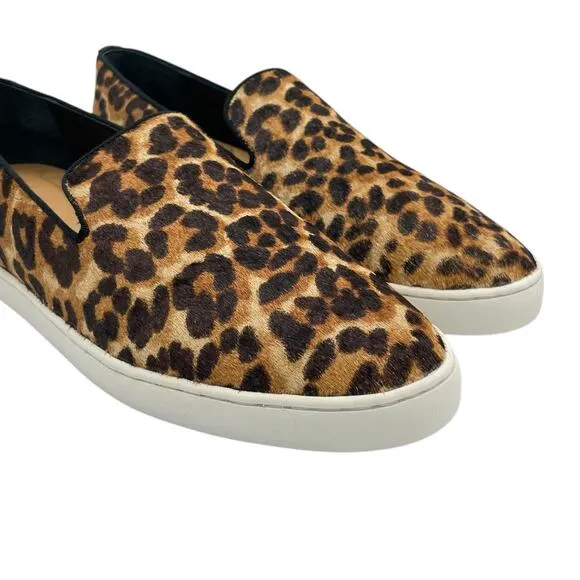 Birdies The Swift Leopard Print Calf Hair Slip On Casual Fashion Sneakers