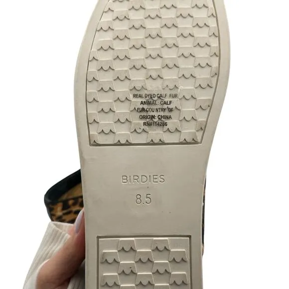 Birdies The Swift Leopard Print Calf Hair Slip On Casual Fashion Sneakers