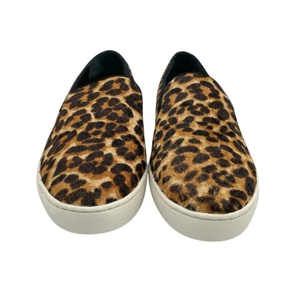 Birdies The Swift Leopard Print Calf Hair Slip On Casual Fashion Sneakers