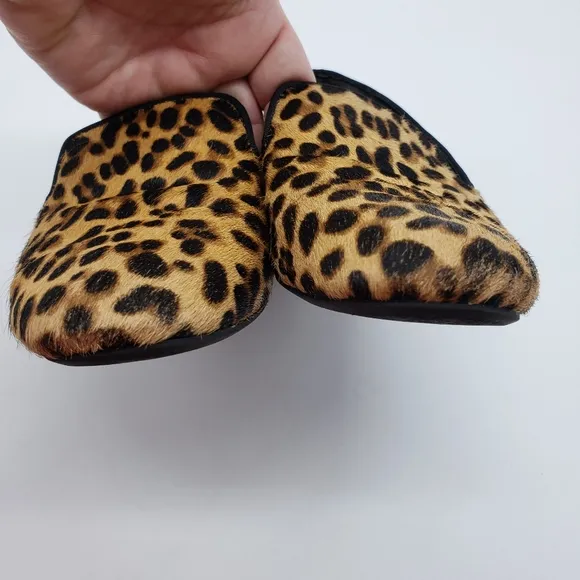 Birdies Women US 6 Leopard Print calf hair brown black Loafers quilted insole