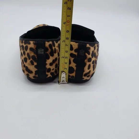Birdies Women US 6 Leopard Print calf hair brown black Loafers quilted insole