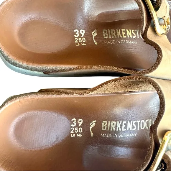 Birkenstock Arizona Big Buckle Oiled Leather Sandal Cognac British Tan Slides
