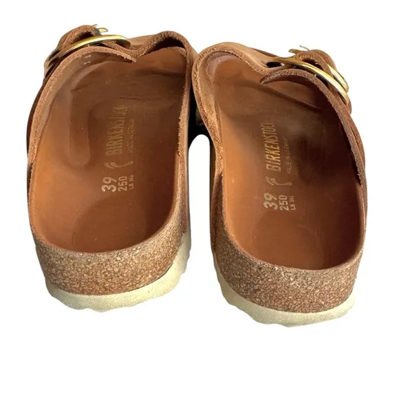 Birkenstock Arizona Big Buckle Oiled Leather Sandal Cognac British Tan Slides