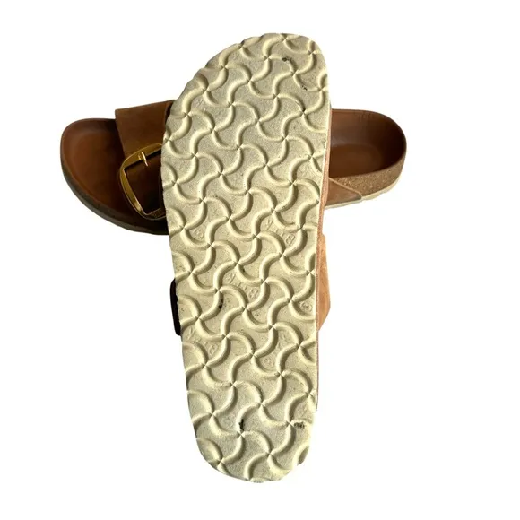 Birkenstock Arizona Big Buckle Oiled Leather Sandal Cognac British Tan Slides