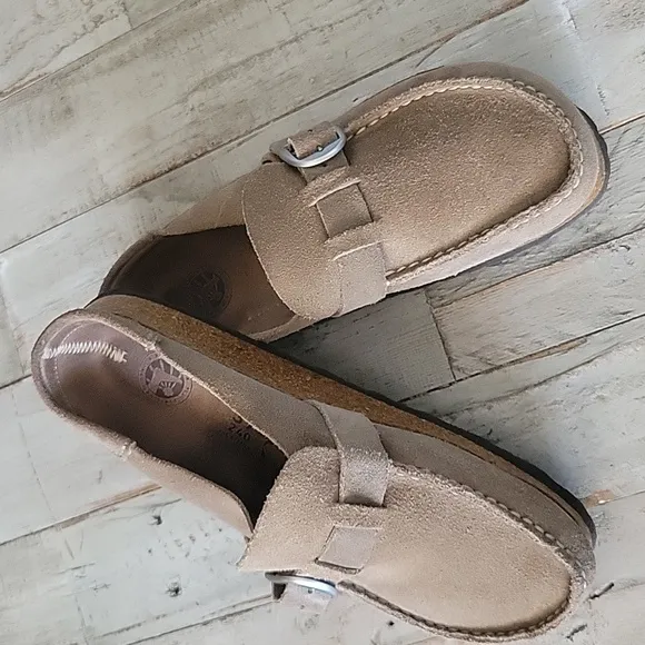 Birkenstock Tan Loafers Slip-Ons with Adjustable Strap