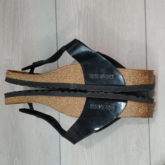 Birkenstock Women GizehThong Leather T strap Sandals Flats shoes sz 39/8 Narrow