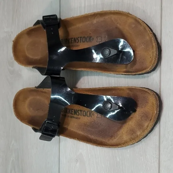 Birkenstock Women GizehThong Leather T strap Sandals Flats shoes sz 39/8 Narrow