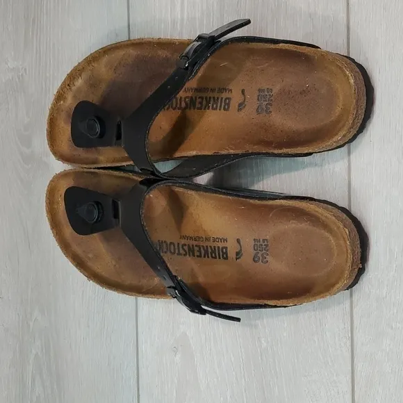 Birkenstock Women GizehThong Leather T strap Sandals Flats shoes sz 39/8 Narrow