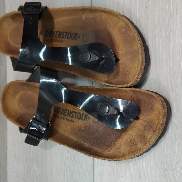 Birkenstock Women GizehThong Leather T strap Sandals Flats shoes sz 39/8 Narrow