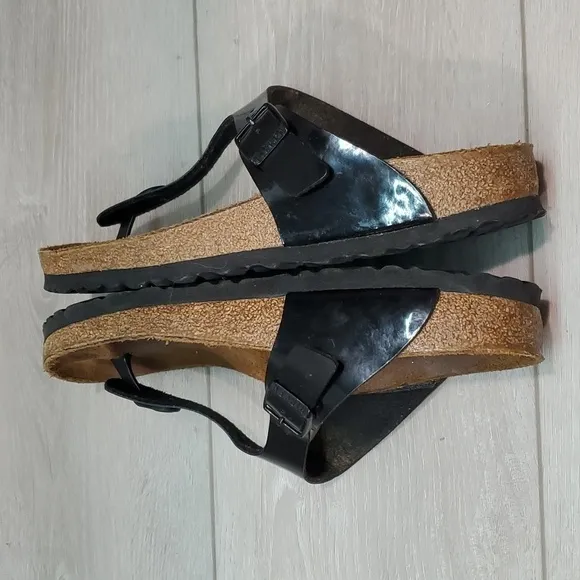 Birkenstock Women GizehThong Leather T strap Sandals Flats shoes sz 39/8 Narrow
