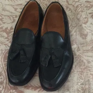 Black Leather Tassel Loafers