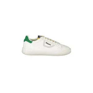 Blauer Dynamic Print Lace-Up Sneakers with Green Accents Men White