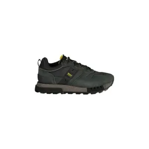 Blauer High-Top Leather Sneakers with Perforated Detailing Men Black