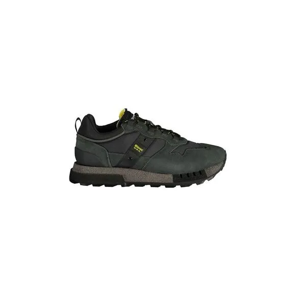 Blauer High-Top Leather Sneakers with Perforated Detailing Men Black