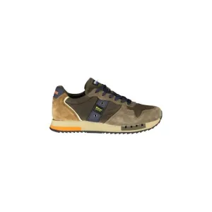 Blauer Lace-Up Sports Footwear with Contrast Details Men Green Sneakers