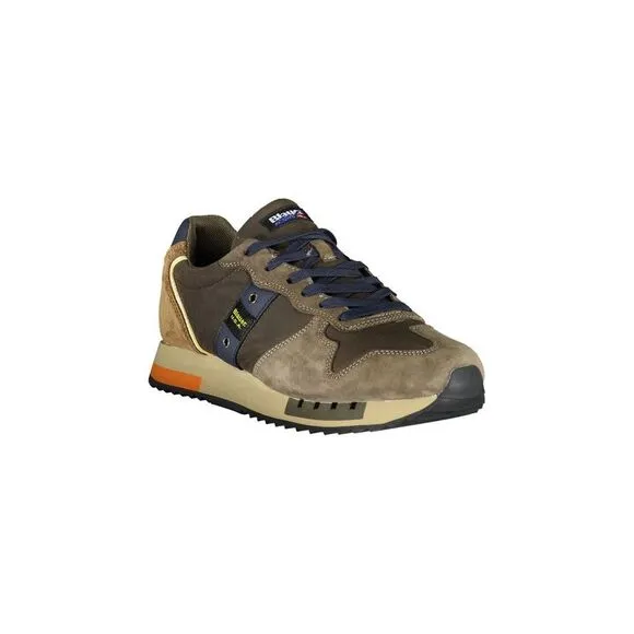 Blauer Lace-Up Sports Footwear with Contrast Details Men Green Sneakers
