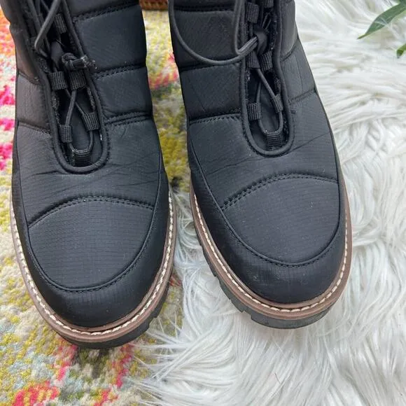Blondo Neutral Black Quilted Puffer Ankle Daisy Boots Booties 9.5