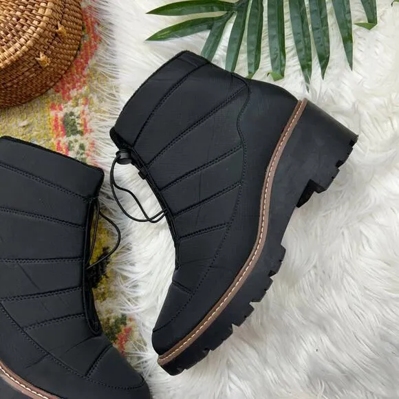 Blondo Neutral Black Quilted Puffer Ankle Daisy Boots Booties 9.5