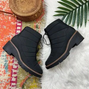 Blondo Neutral Black Quilted Puffer Ankle Daisy Boots Booties 9.5