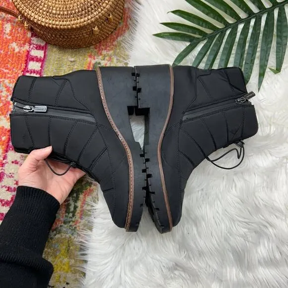 Blondo Neutral Black Quilted Puffer Ankle Daisy Boots Booties 9.5