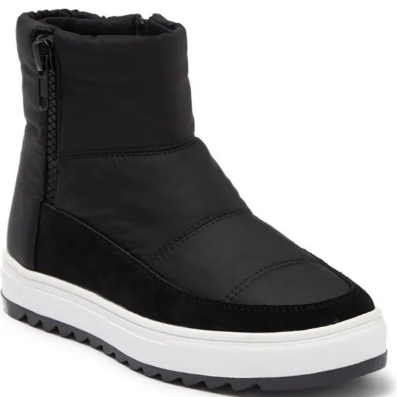 Blondo Nordstrom Samarie Quilted Boots Suede Nylon Booties Black Size 8 NEW