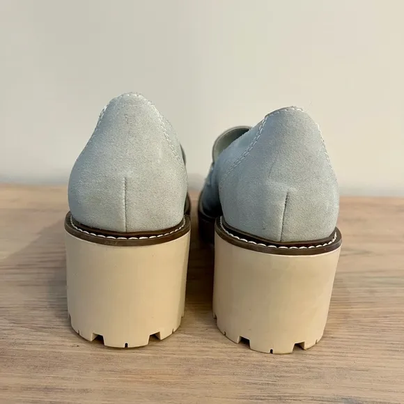 Blondo Women's Dulce Block Heel Loafers In Light Blue