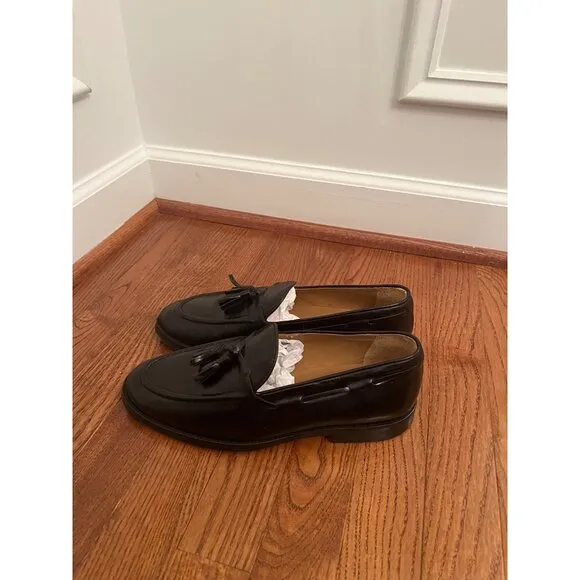 Bobbies Mens Black Leather Tassel Loafers‎ Size 40
