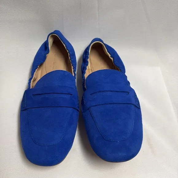 BODEN Flexible Sole Suede Loafers China Blue Size 39 NWOB