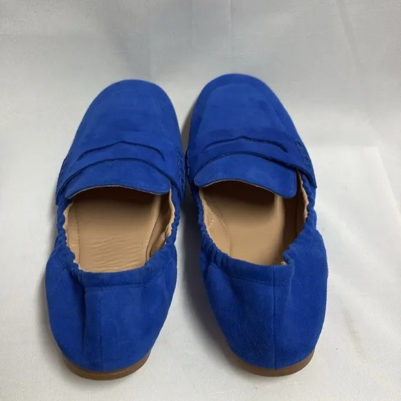 BODEN Flexible Sole Suede Loafers China Blue Size 39 NWOB