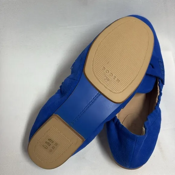 BODEN Flexible Sole Suede Loafers China Blue Size 39 NWOB