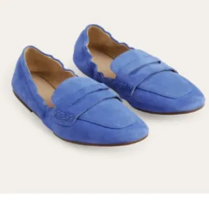 BODEN Flexible Sole Suede Loafers China Blue Size 39 NWOB