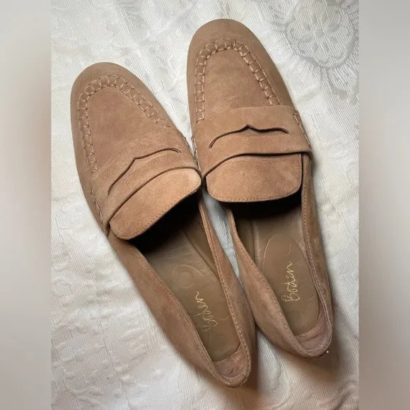 Boden Suede Penny Loafers Women’s size 40 / size 8 US Tan 309085 A1284