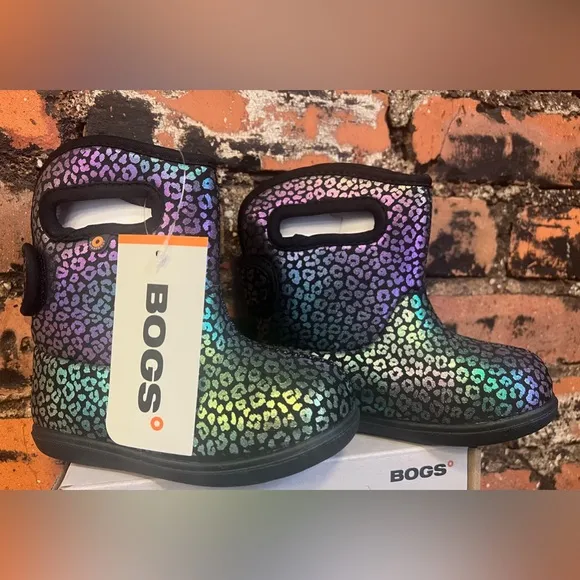 BOGS Baby II Rainbow Leopard All Weather Boots Size:8 NIB
