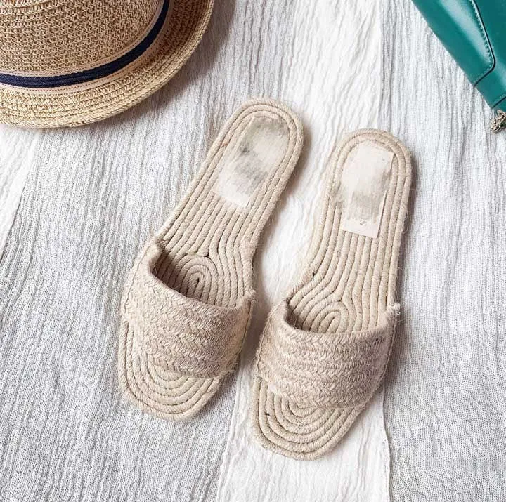 Bohemian flat slippers female espadrilles