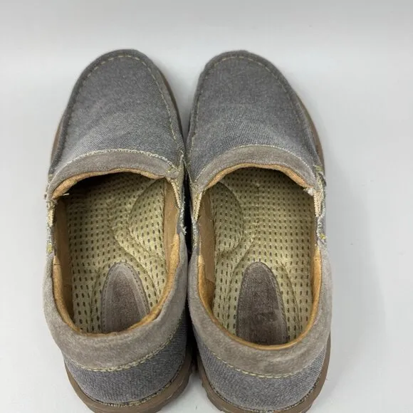 Born Gudmund Slip-On Loafers Shoes Men's 11 Gray Leather Moc Toe Comfort