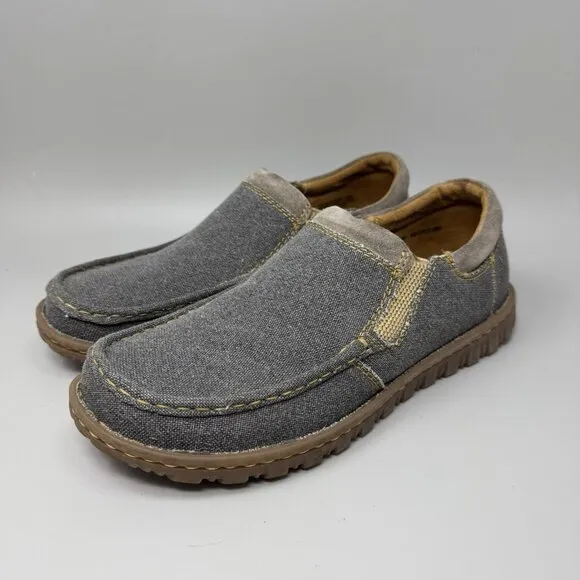 Born Gudmund Slip-On Loafers Shoes Men's 11 Gray Leather Moc Toe Comfort