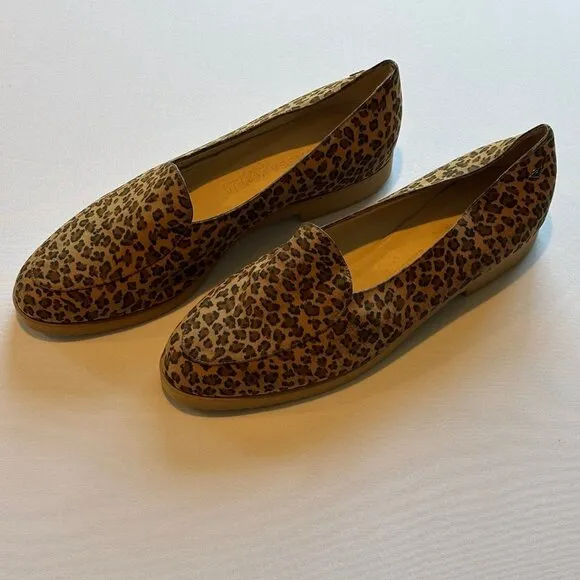 BOTTEGA VENETA Authenticate Leopard Print Women's Loafers Flats Size 8.5