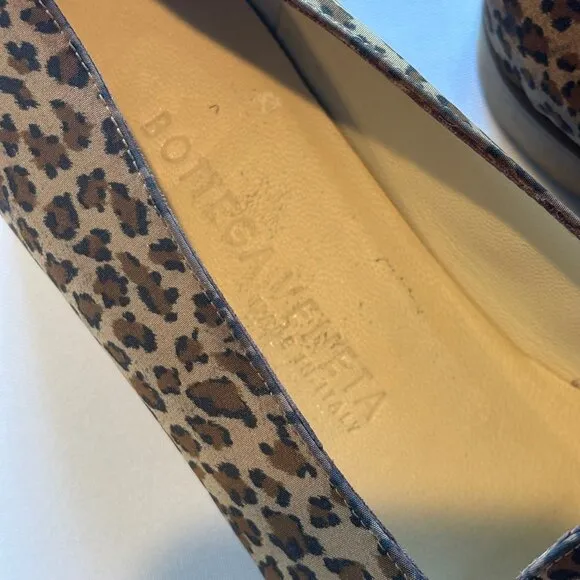 BOTTEGA VENETA Authenticate Leopard Print Women's Loafers Flats Size 8.5