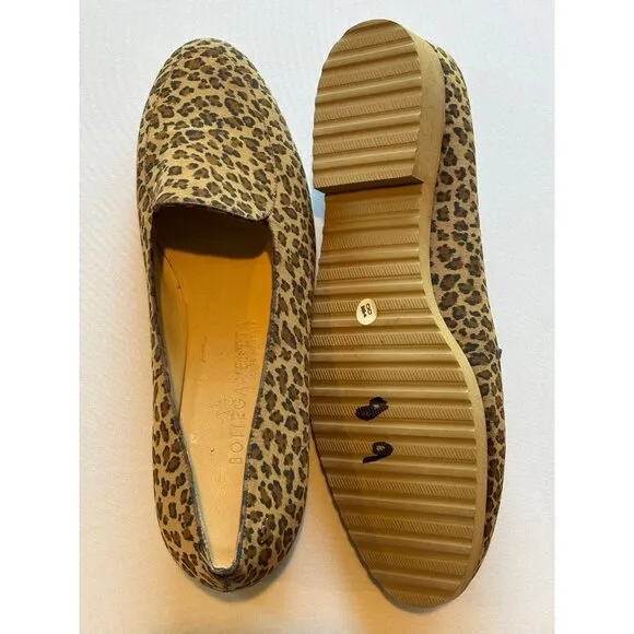 BOTTEGA VENETA Authenticate Leopard Print Women's Loafers Flats Size 8.5