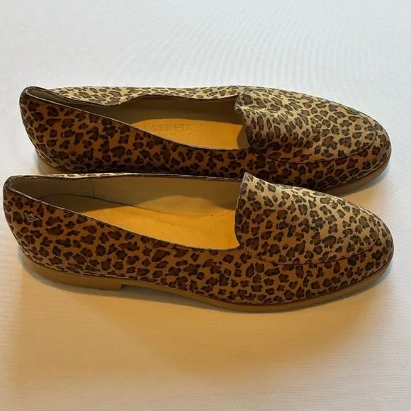 BOTTEGA VENETA Authenticate Leopard Print Women's Loafers Flats Size 8.5
